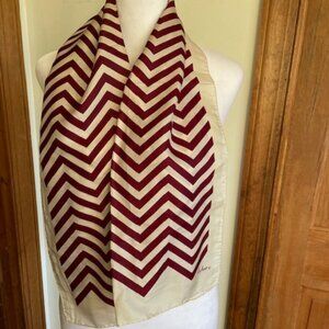 ECHO Cream Red Herringbone Oblong Vintage Scarf